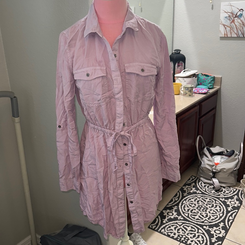 Love Tree Pale Purple Cinched Waist Dress
